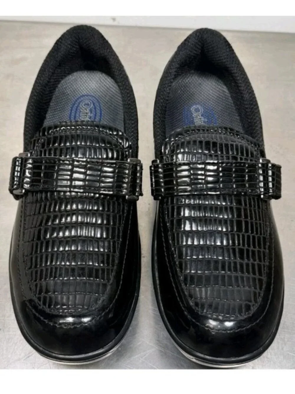ORTHOFEET 819 CHELSEA CROC Black Women’s Size 11 D Patent Leather Shoes